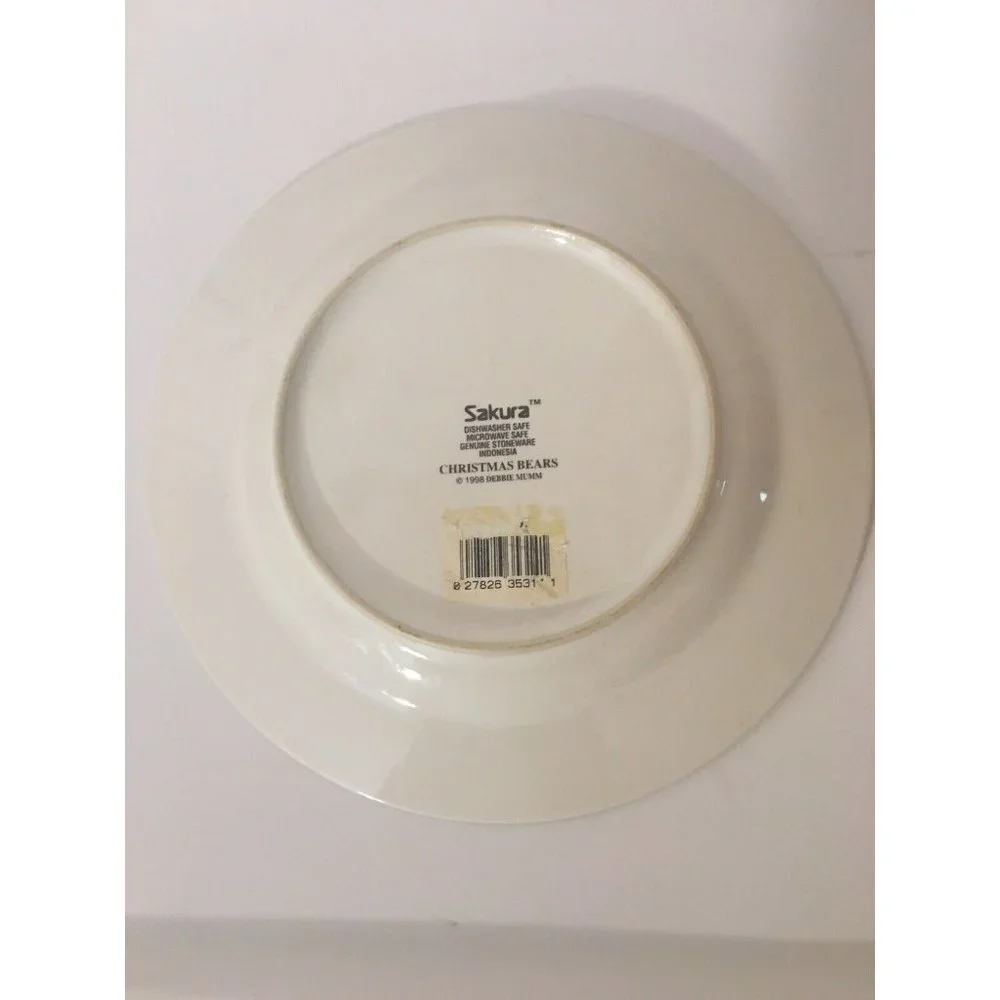 Christmas‎ Bears Sakura Debbie Mumm Salad Plate-Wreath 1998